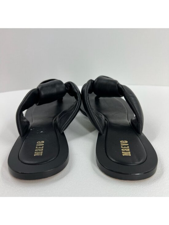 Maeve Anthropologie Puffy Knotted Sandal Womens 9 Leather Square Toe Thong Black - Picture 5 of 9